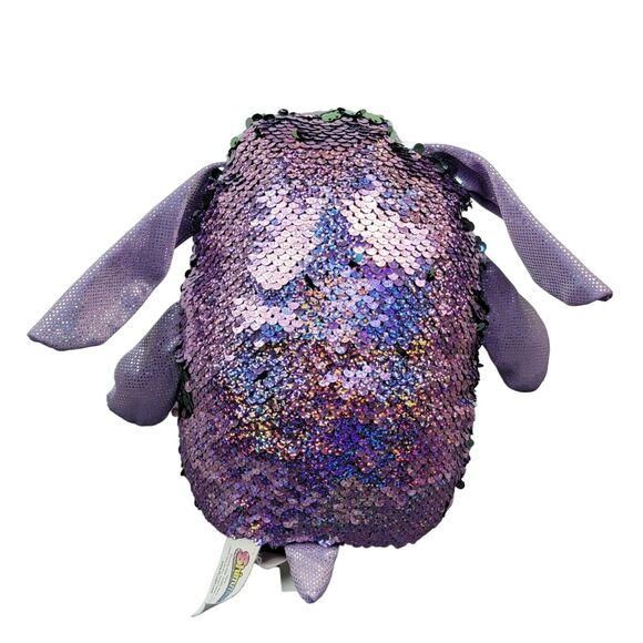 Shimmeez Delilah Dog‎ Plush 8" Dazzle Flip Sequin Purple Green Stuffed Plushie - Picture 5 of 7